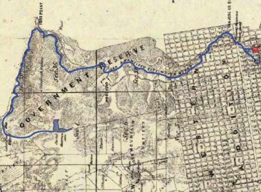 Historic San Francisco Map 1861 Reservoir Marked Historic San Francisco Map 1861 Reservoir Marked
